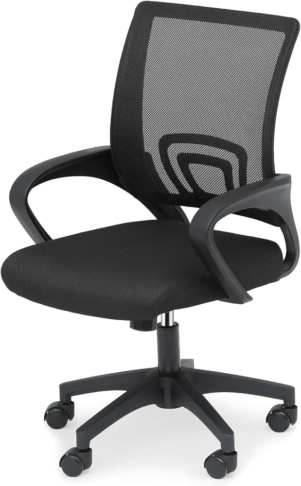 Athena Collection Ergonomic Office Chair with Lumbar Support, Office Chair with Wheels Adjustable Height Computer Desk Chair Modern Rolling Swivel Mesh Chair for Work, Home, Game, Black