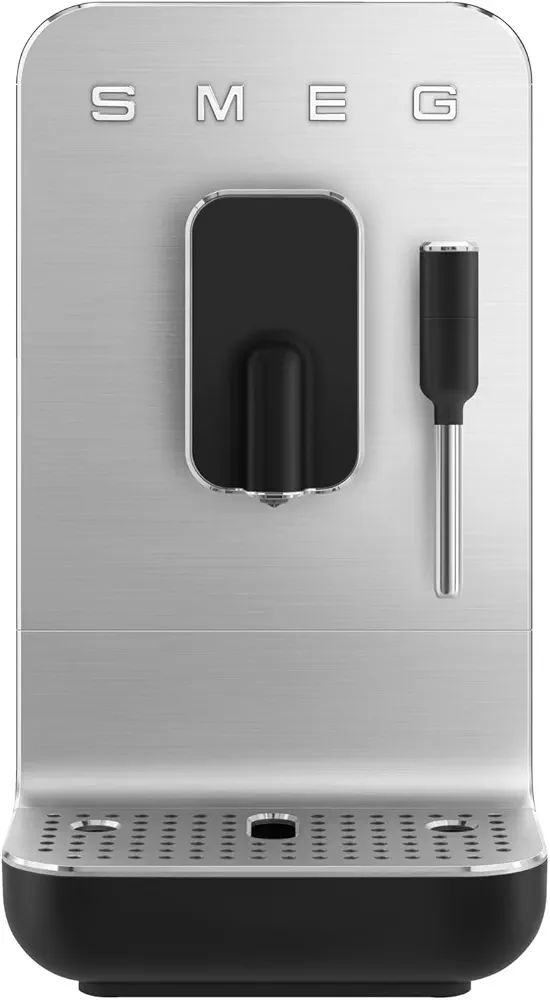 Smeg Fully Automatic Coffee Machine with Steam, Black BCC12BLMUS, Whole Bean Grinder and Titan Renew Water Tank