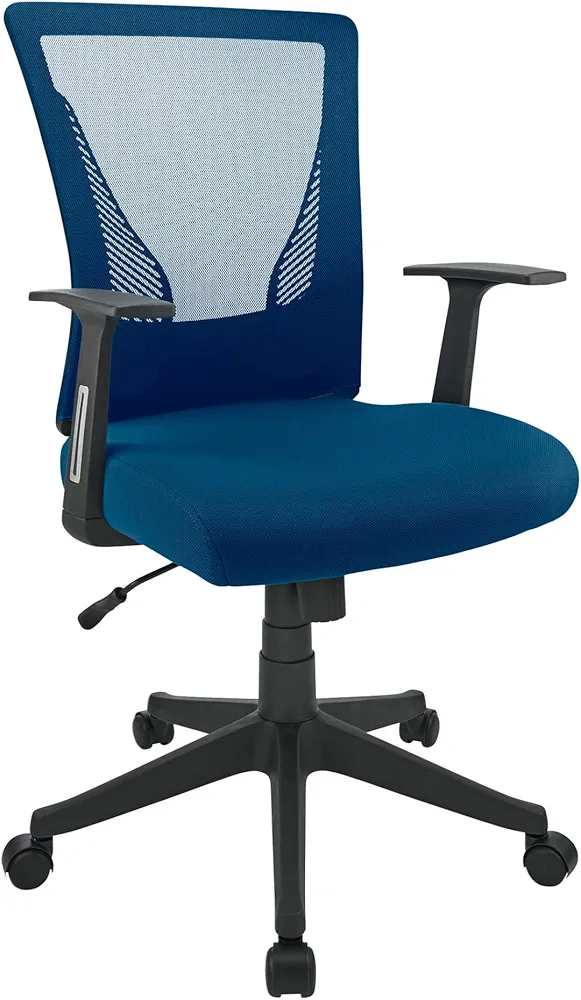 Realspace® Radley Mesh/Fabric Mid-Back Task Office Chair, Rich Blue, BIFMA Compliant