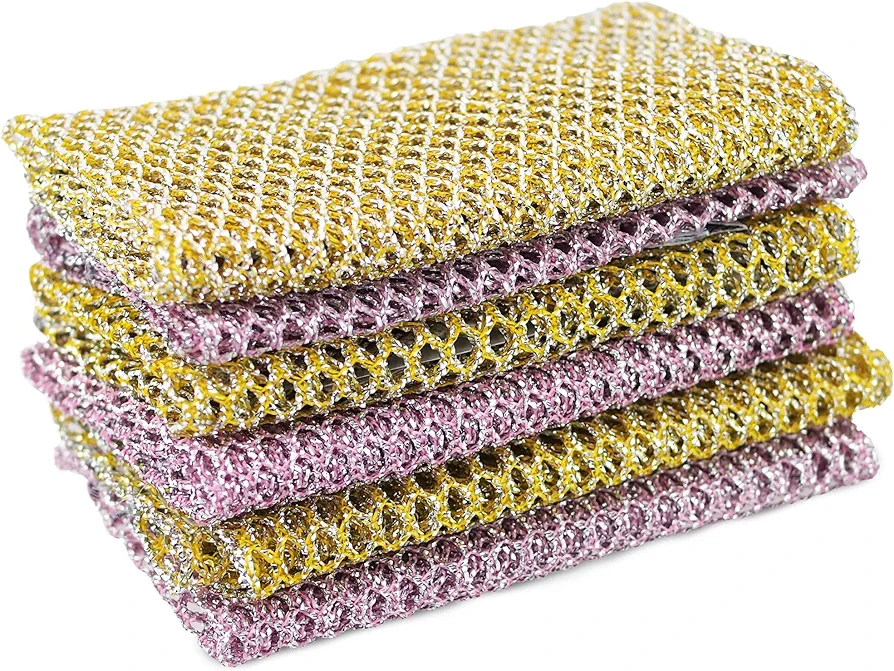 The Crown Choice Heavy Duty Non-Scratch Dish Scrubbers for Cleaning Dishes & Pots (6Pcs) - Replace Kitchen Sponges for Dishwashing with Our Scouring Pads - Try Our Alternative Dish Washing Scrub