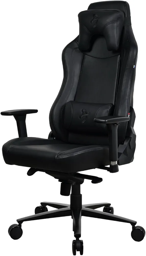 Arozzi Vernazza Soft PU Leather Ergonomic Office and Gaming Chair with High Backrest Recliner Swivel Tilt Rocker Adjustable Height and Adjustable Lumbar and Neck Support - Pure Black