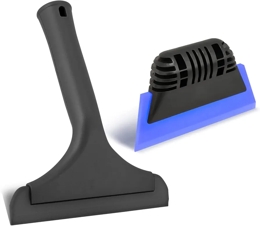 EHDIS Window Tint Tool All-Purpose 6'' Silicone Cleaning Squeegee 5-inch Handy Small Rubber Window Squeegee Auto Water Blade for Car Windshield, Window, Mirror, Glass Door,Shower (Black and Blue)