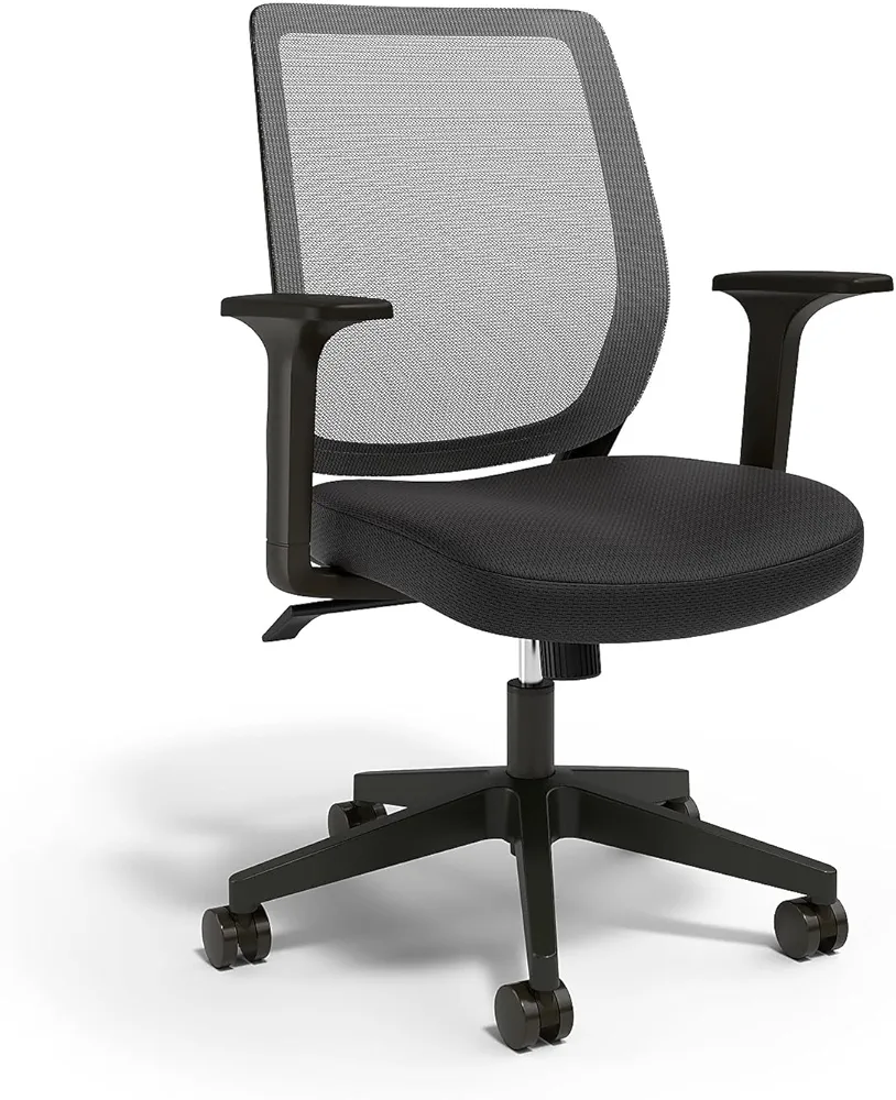 Union & Scale Mesh Back Swivel Office Chair, Ergonomic Fabric Seat, Adjustable Height, Tilt Tension and Tilt Lock, Perfect as an Office or Gaming Chair