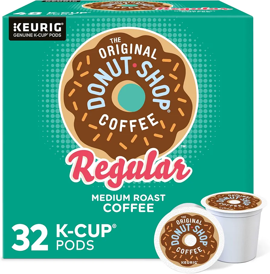 The Original Donut Shop Regular, Single-Serve Keurig K-Cup Pods, Medium Roast Coffee Pods, 32 Count