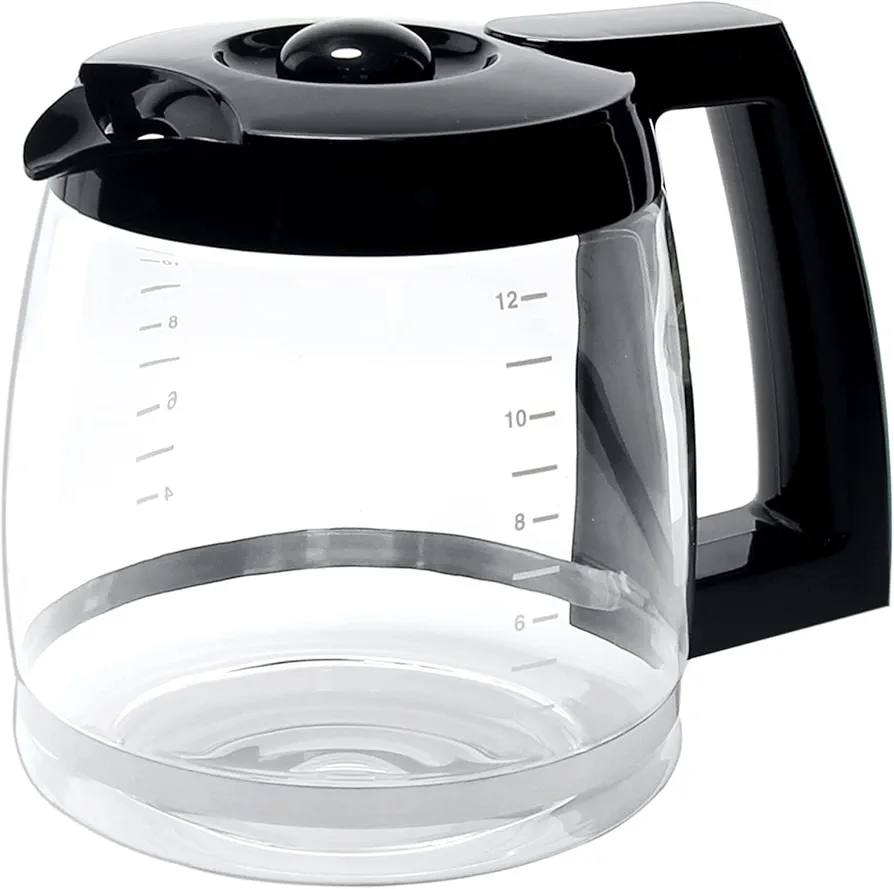 12-Cup Replacement Glass Coffee Carafe for Cuisinart Coffee Maker Models DCC-1200, DCC-1100BK, DCC-2650, CHW-12, CHW-12P1, DGB-550BK, DGB-550BK1, DGB-625BC, DGB-700BC, and SS-12 | Part# DCC-1200PRC