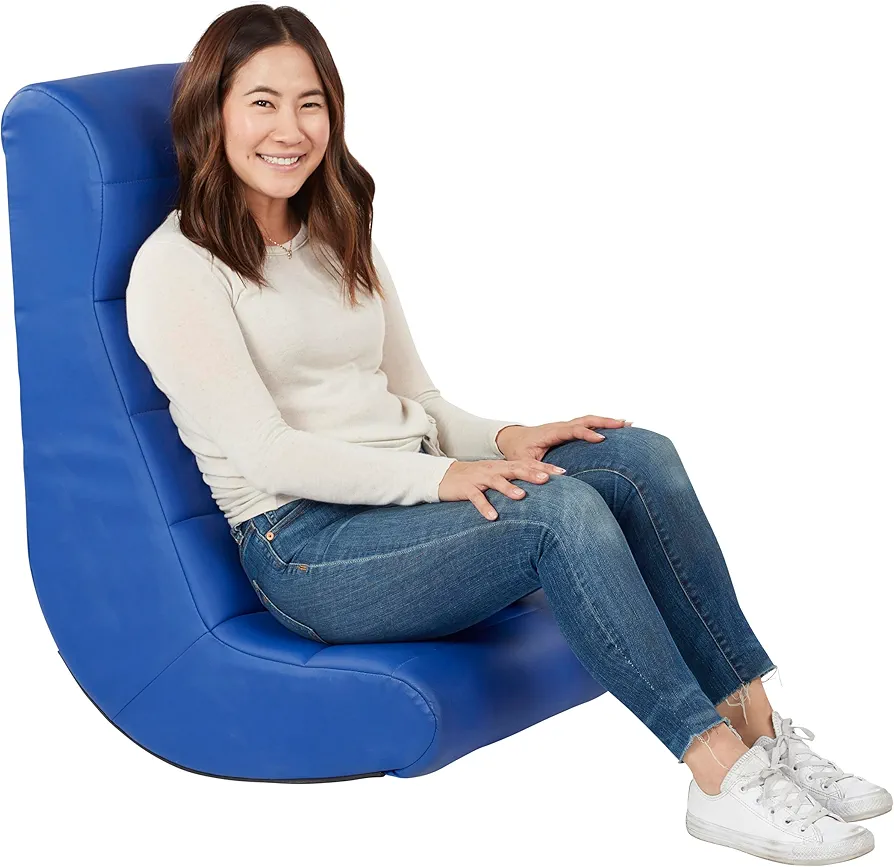 Soft Ergonomic Horizontal Soft Video Rocker - Great for Reading, Gaming, Meditating, or TV for Kids Teens and Adults - Blue