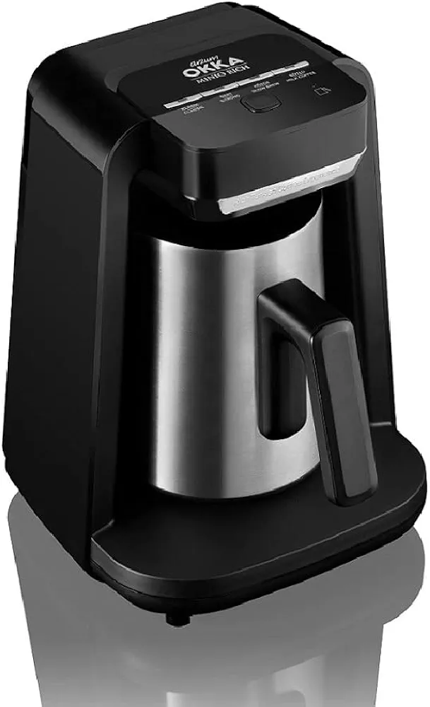 Arzum Okka Automatic Turkish Coffee and Hot Beverage Maker, Velvetiser, 120V, Black/Chrome (OK0012-RKUL)