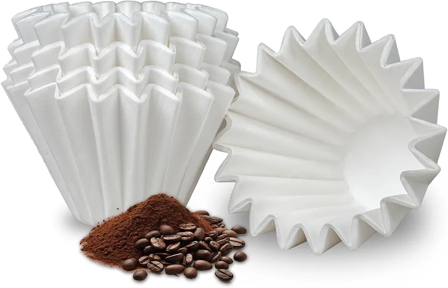 1-2 Cup Small Coffee Filters,100 Count Disposable Basket Coffee Filter Paper, Compatible with Kalita Wave Dripper 155 Series, Single Serve Coffee Pot, Pour Over and Drip Coffee Maker, For 1-2 People