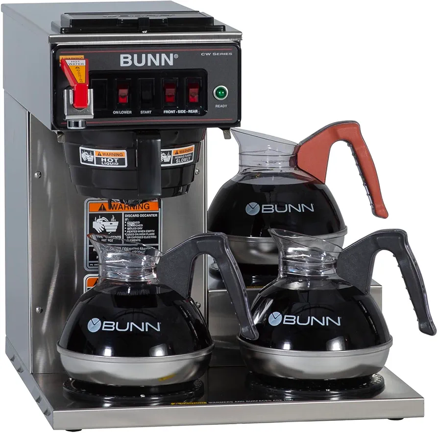 Bunn 12950.0212 CWTF15-3 Automatic Commercial Coffee Brewer with 3 Lower Warmers (120V)