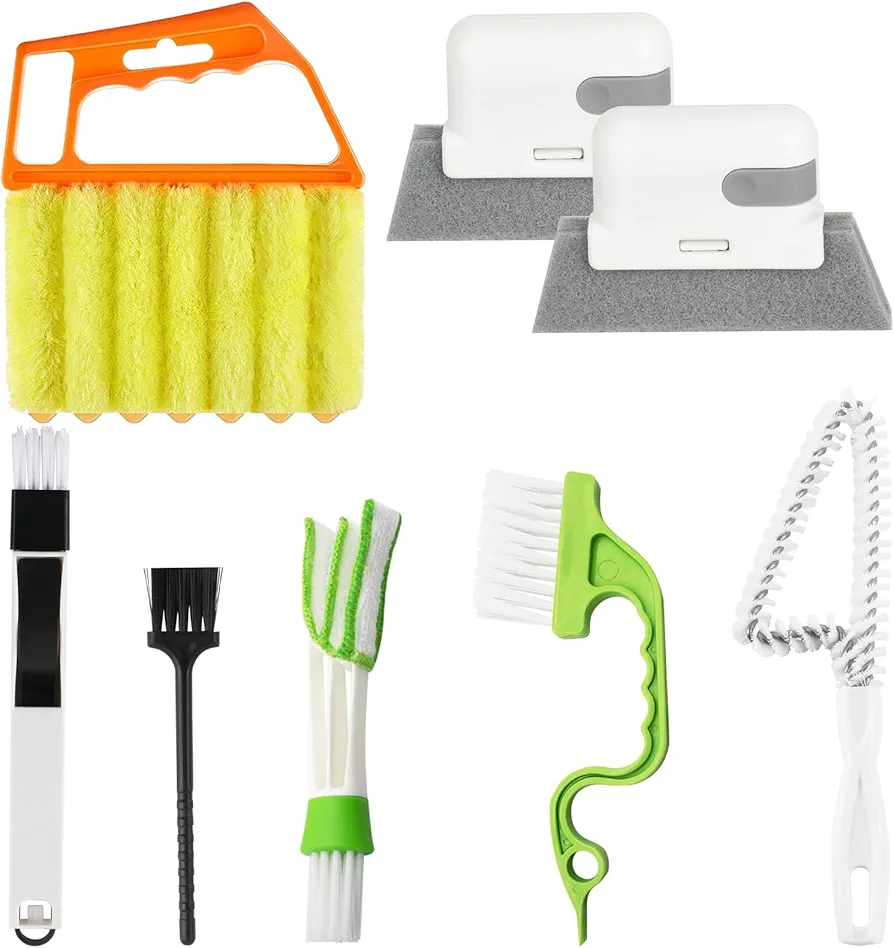 Openfly Venetian Blind Cleaner Duster Tool, Hand-held Window Shutters Duster, Window Blind Cleaning Tool, Groove Gap Cleaning Brush for Blind, Air Conditioner, Car Vents, Fan, Door Window Track- 8Pack