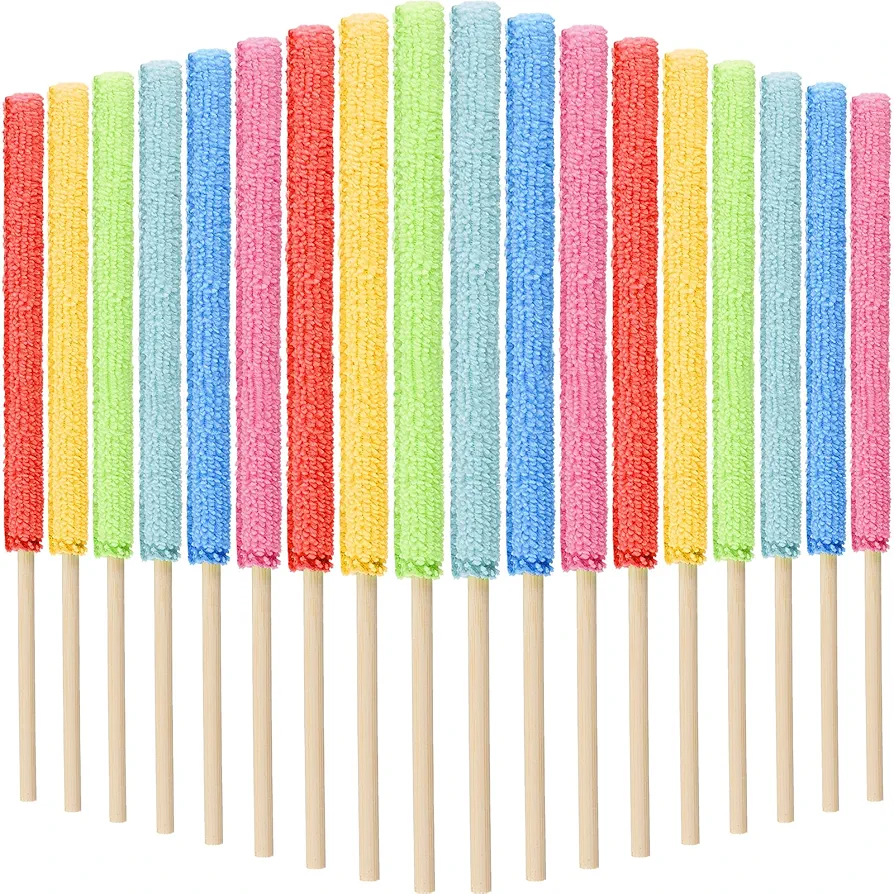 Honeydak 24 Pieces Microfiber Detail Duster Sticks Crevice Cleaning Set Crevice Cleaning Brush Mini Detail Dusters for Home Car Window The Smallest Spaces