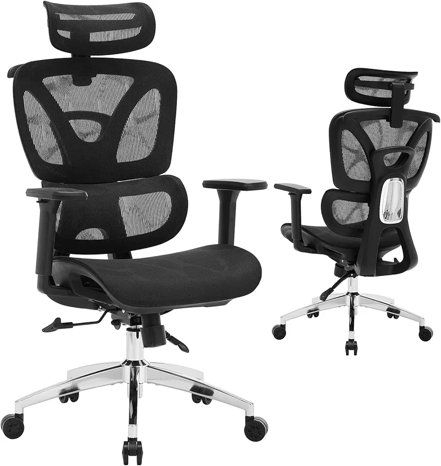Ergonomic Mesh Office Chair, Reclining High Back Mesh Office Chair with Dynamic Lumbar Support, Swivel Task Chair for Home Office Chair,High Back Gaming Chair Black