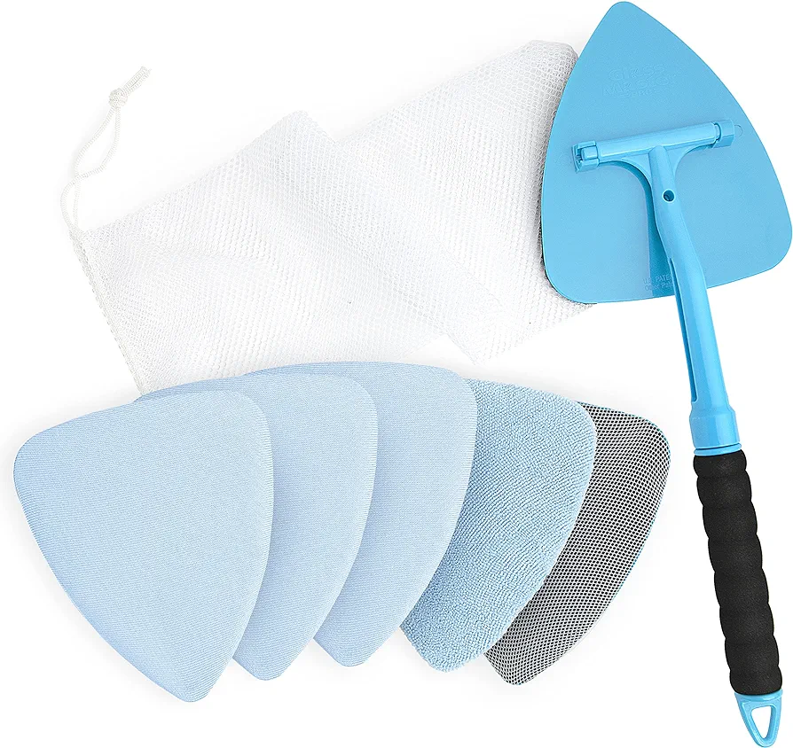 Glass Master Pro Glass and Surface Cleaner - Cleaning Supplies with Microfiber Cleaning Cloth, Household Cleaning, Window Cleaner with Extra Bonnets