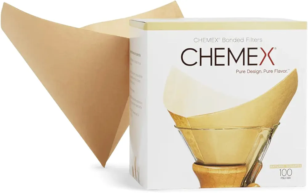 Chemex Natural Coffee Filters, Square, 100ct - Exclusive Packaging