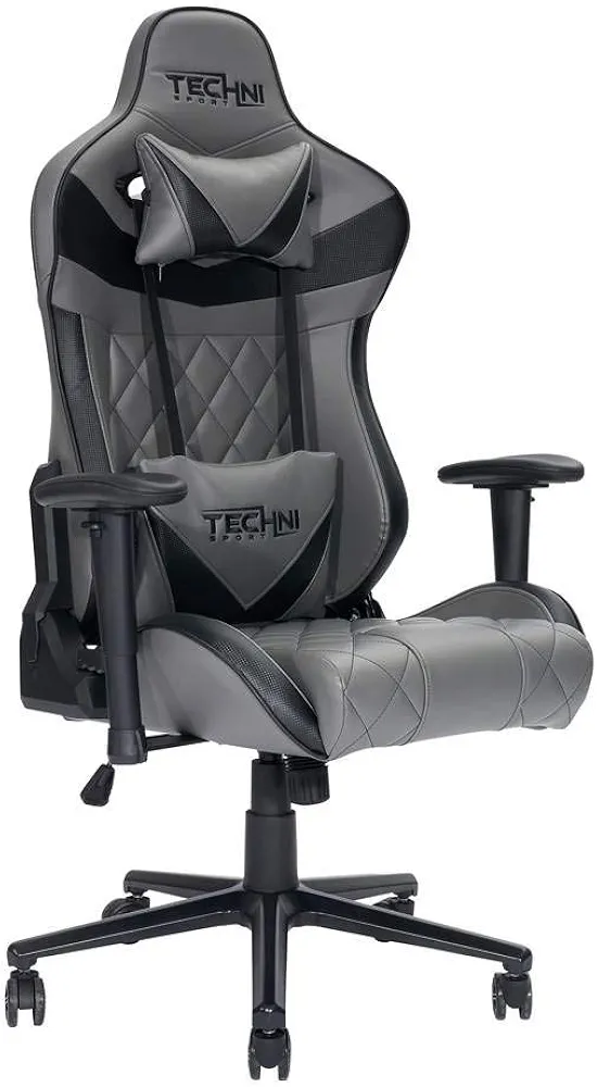 Techni Sport Polyurethane and Steel Frame XL-Ergonomic Gaming Chair in Gray