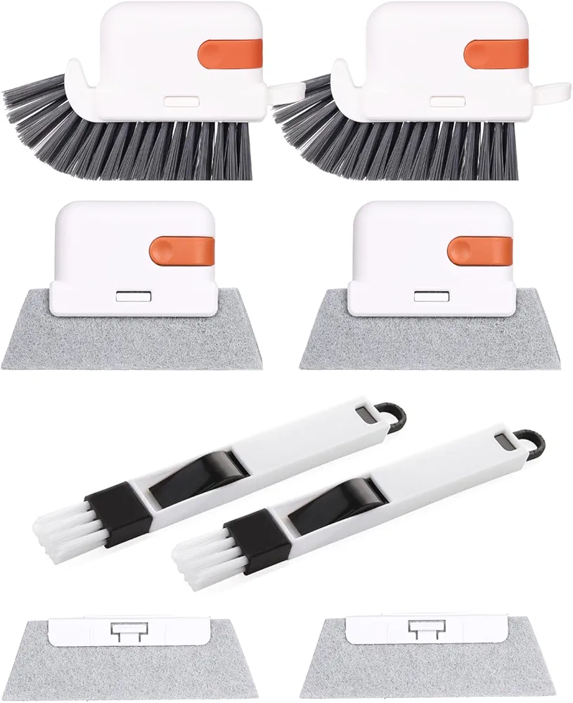 Window Track Cleaner 8 PCS, Window Groove Cleaning Brush Tools Set for Window, Sliding Door Track, Sill, Small Spaces