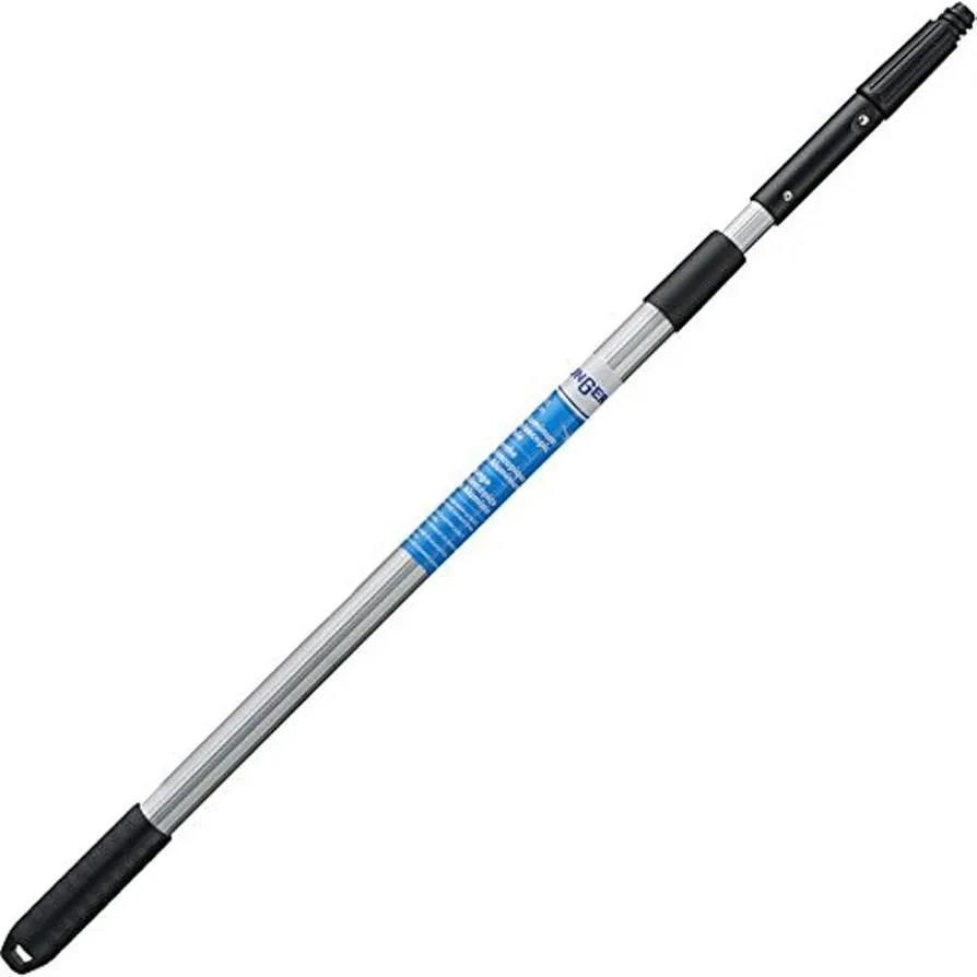 Unger Aluminum 2.5’-4’ Telescopic Pole with Removeable Cone & Universal Thread - Compatible with Cleaning Tool Attachments, Lightweight Window Cleaning, Lightbulb Changer & Dusting Extension Pole