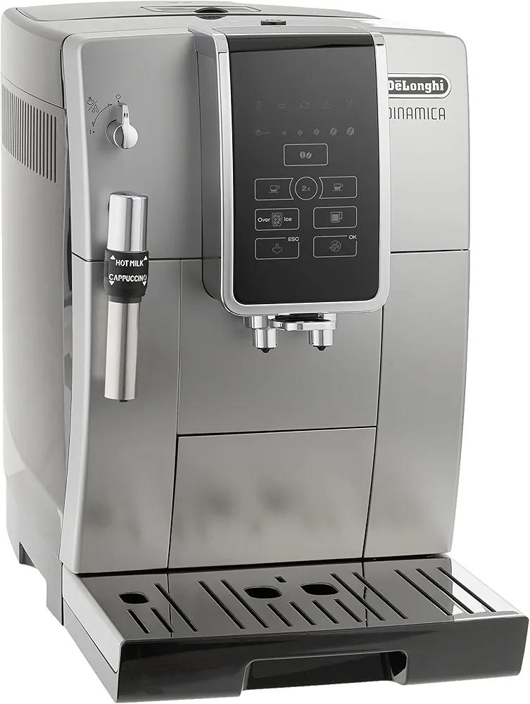De'Longhi America Dinamica Fully Automatic Coffee and Espresso Machine with Premium Adjustable Frother, Stainless Steel, ECAM35025SB