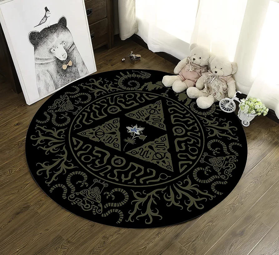 Popular Video Game Rug Gamer Room Rug, Round Floor Area Rug, Gaming Chair Mat, Playroom and Living Room Carpet Decor, Gamer Home Decor Gift (6x6 ft. Ultra Soft Quality, Round)