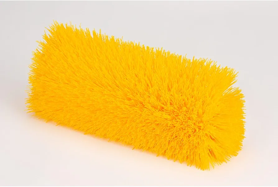 SPARTA Multi-Level Tile Scrub Brush 12" Wide Brush Head, Heavy-Duty Tile Cleaning Brush with End Bristles for Commercial Tiles, Tubs and Floor, Plastic, 12 Inches, Yellow, (Pack of 12)