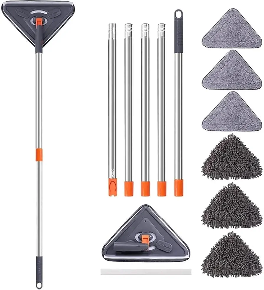 85-Inch Wall Cleaner Mop with Long Handle, Wall Cleaning Mop, Window Cleaner Tool, Wall Mop, Baseboard Cleaning Tool, Wall Cleaner for Painted Walls, Mop for Walls and Ceilings