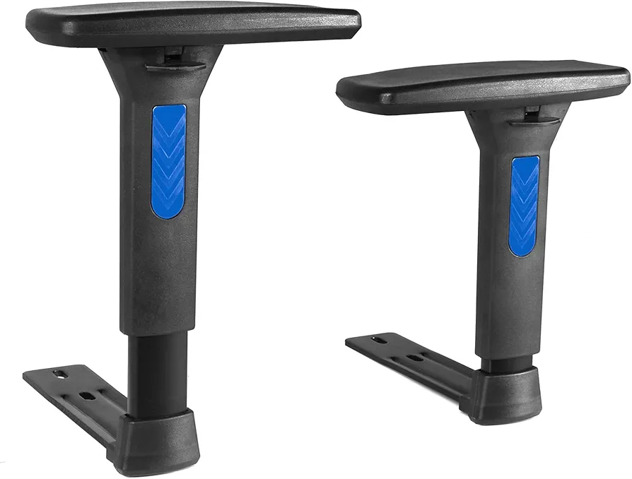 Frassie Height Adjustable Gaming Chair Armrest Pair Boss Chair Arms Set Replacement (Blue)