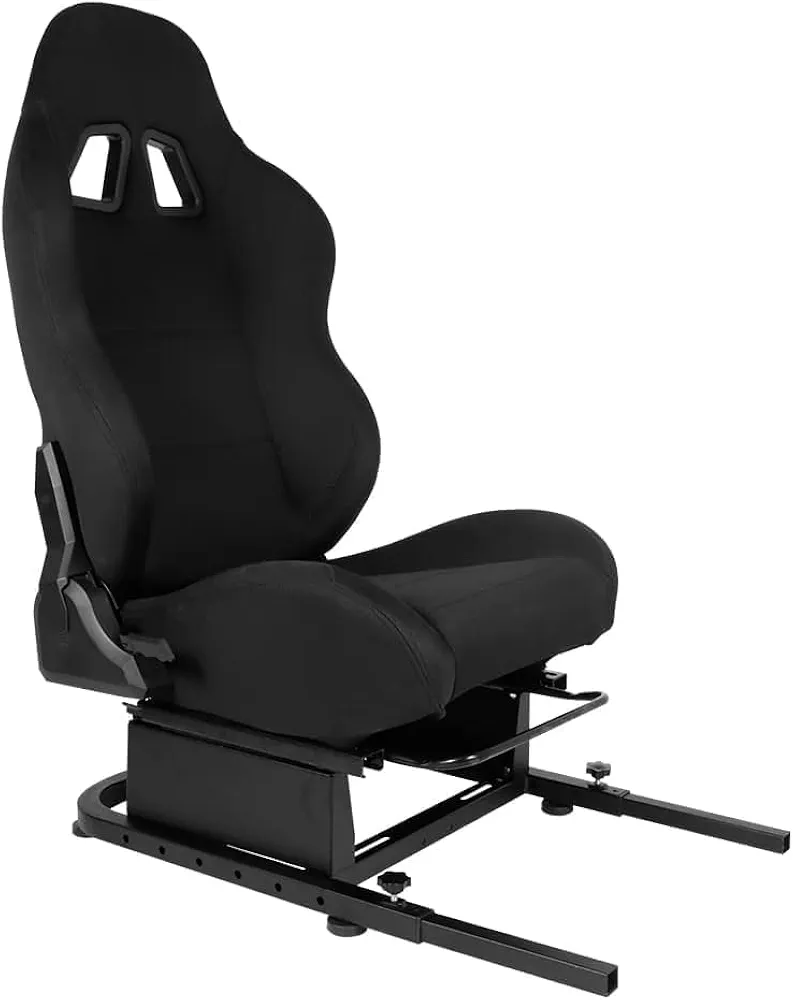 Racing Rear Seat Stand for Steering Wheel Mount to Expand into Gaming Simulator Cockpit with Black Double Locking Slides Ergonomic Breathable Driving Race Chair Fit for Marada, Minneer