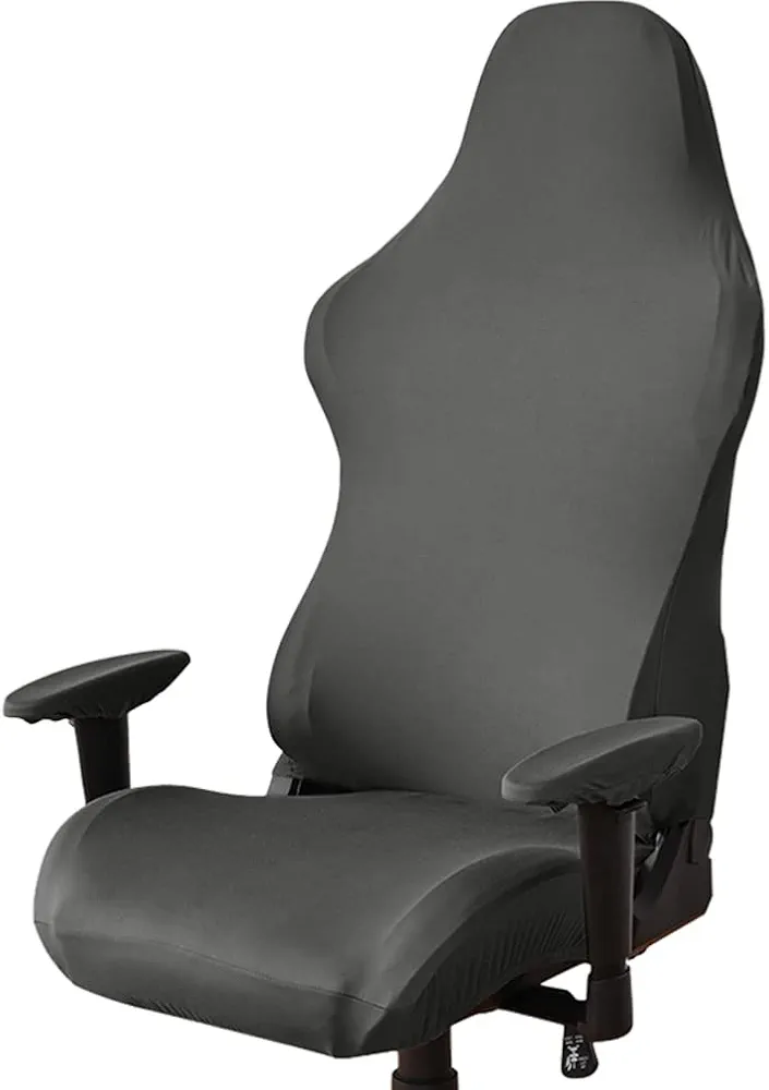 Beavorty 1 Set Chair Cover Computer Game Dining Room Chair Covers Slipcovers Removable Washable Kitchen Chair Covers for Home Kitchen Restaurant Dark Grey Office Chair Cover