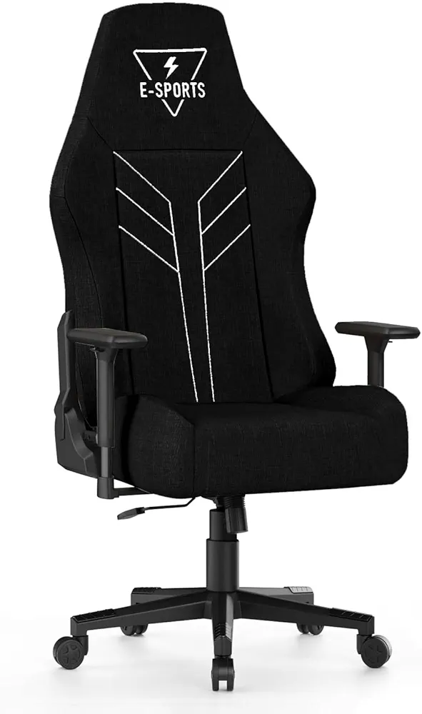 Gaming Chair-Ergonomic Gaming Chair, Height Adjustable Reclining Computer Game Chair Comfortable with 3D Armrests, Big and Tall Gaming Chair for Adults (Black