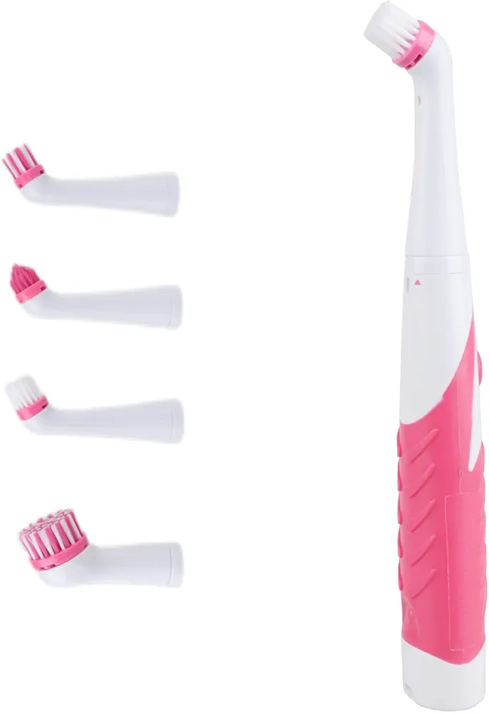 Electric Cleaning Brush with 4 in 1 Multiple Brush Heads, Indoor Household Cordless Motorized Brush for Bathroom Toilet Kitchen Tile Crevice