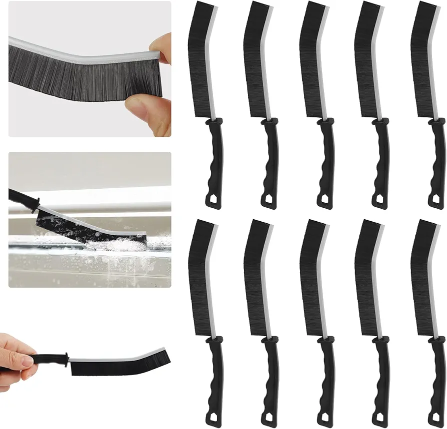 Crevice Cleaning Brush - 10 Pcs Hard Bristle Crevice Brush for Cleaning Household Use, Multifunctional Grout Gap Brush, Thin Scrub Cleaner Tools for Bathroom, Kitchen, Window, Toilet, Tight Spaces