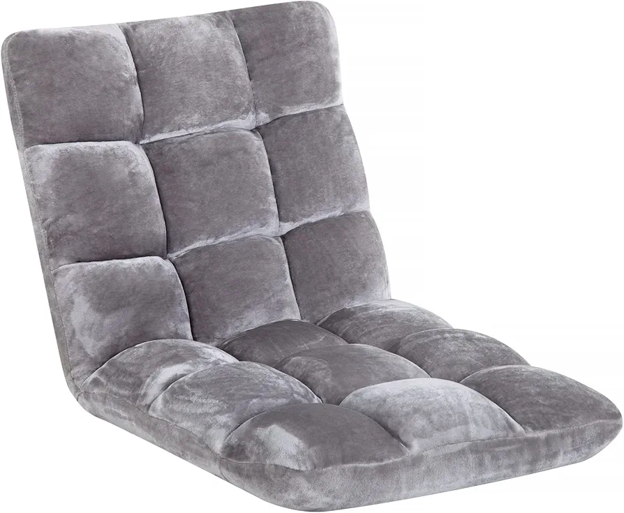 PayLessHere Comfort Floor Chair with Adjustable Backrest Multi-Angle Floor Seating Reading Chair, Floor Gaming Chair & Meditation Chair for Living Room, Bedroom Gray