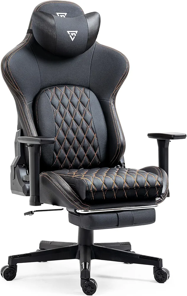 Gaming Chair- Office Gaming Chair with Footrest,Ergonomic Gaming Chair for Heavy People, Ergonomic Reclining Gamer Computer Chair for Adult, Big and Tall Office PC Gaming Chair