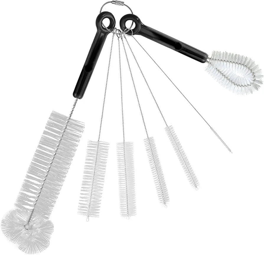 Bottle Brush and Straw Cleaner Brush Set,7 Pcs 12” Extra Long Water Bottle Cleaning Brush for Cleaning Baby Bottles,Straws, Narrow Neck Bottles, Wine Decanter,Pipes and Cup Cover