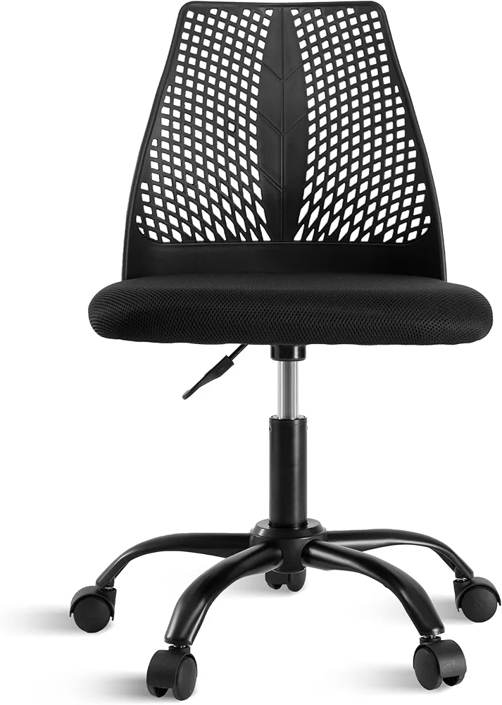 Simple Deluxe Ergonomic Office Computer Gaming Chair with Supportive Cushioning, 360° Swivel and Sturdy Metal Legs, Black