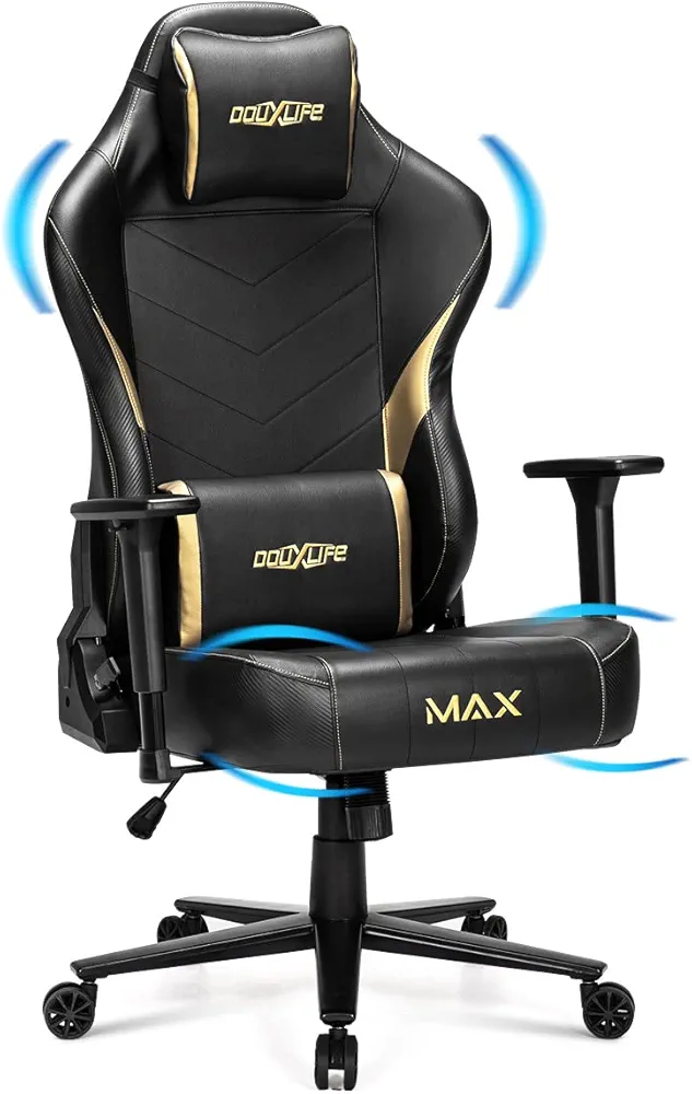Gaming Chair Big and Tall 400lb Max, Large Size Cushion High Back Ergonomic Office Chair for Adults, Computer Chair with 3D Armrests,Removable Headrest & Lumbar Support,160°Reclining