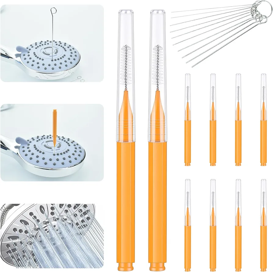Shower Head Cleaning Brush Tool, Shower Head Cleaner Brushes Picks Small Cleaning Brush Crevice Cleaning Brush Anti Clogging Cleaning Brush for Household Bathroom Pipe Car Washers Holes Gaps Nozzles