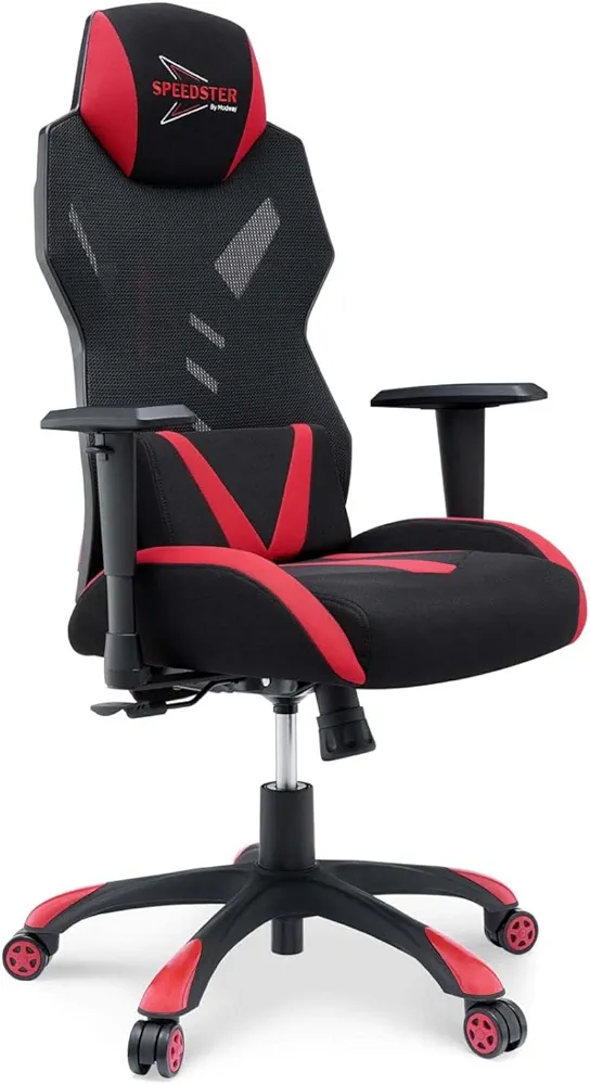 Modway Speedster Ergonomic Mesh Gaming Computer Desk Chair in Black Red
