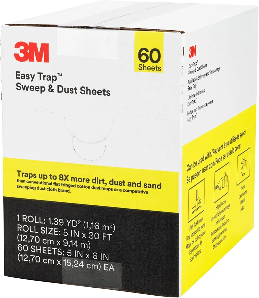3M Easy Trap Duster - sweep & dust sheets, 5" x 6" sheets, 250 sheets/roll, 2 rolls/case